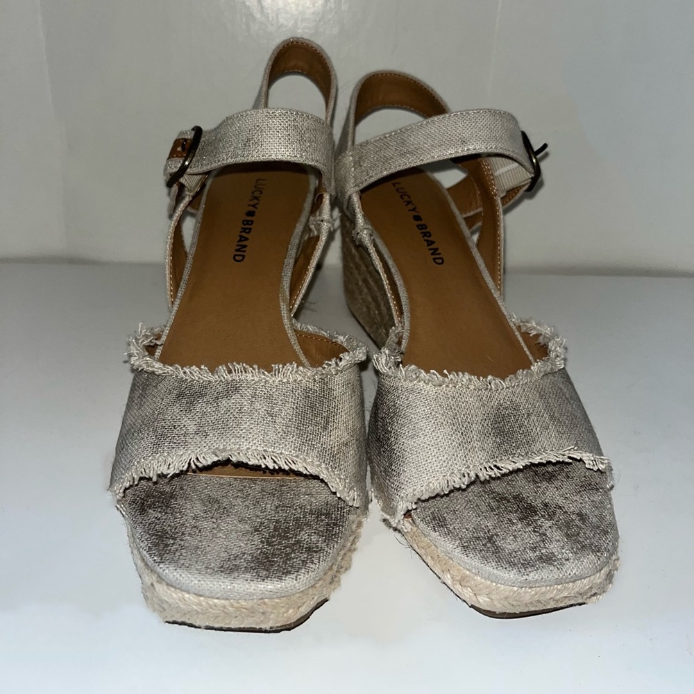 SILVER LUCKY BRAND WEDGES
